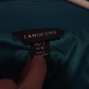 Landsend Teal Peacoat size 10-12 tall